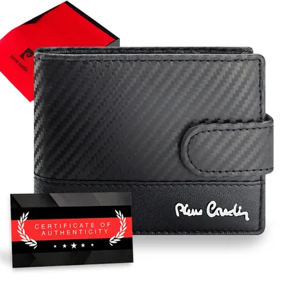 Zdjęcie produktu dla Pierre Cardin portfel męski skóra naturalna czarny RFID 11x9 cm