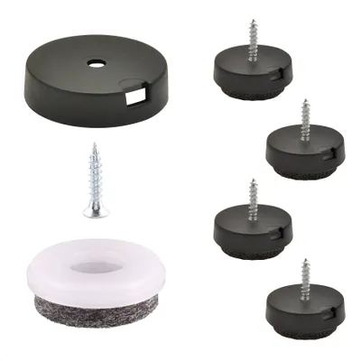 Produktbild von WAGNER QuickClick® Filzgleiter ULTRASOFT - zum Schrauben, je 4x Basis & Schraube & Einsatz Ø 25 mm, DE Ware - 15808500