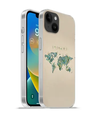 Produktbild von MuchoWow® Handyhülle Schutzhülle Hülle für Apple iPhone 14 Plus - Soft case Weltkarte - Pflanzen - Wasser Silikon Softcase Handy Hülle - Abbildung