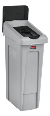 Produktbild von Rubbermaid Slim Jim® Recyclingstation, Deckel für Flaschen und Dosen, schwarz