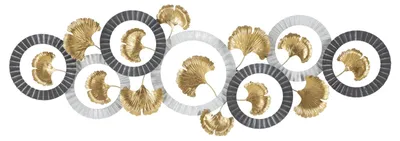 Produktbild von FURNLUX Wandkunst Kunst Gold 128cm / Hauptfarbe: Gold / Abmessungen: 128 x 45 x 4 cm