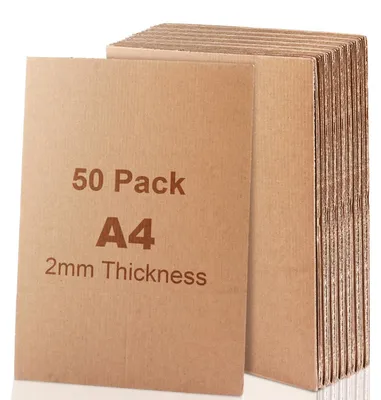 Productafbeelding van 50 stuks A4 golfkarton, 2 mm dik karton, 21 x 30 cm