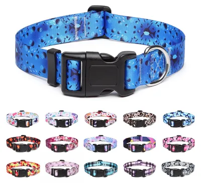 Productafbeelding van Hondhalsband van zacht nylon, verstelbaar voor honden en katten (S, Ozean)