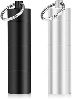 Produktbild von Opret 2 Pack Pillendose Schlüsselanhänger Wasserdicht mit 3 Teilbaren Fächer, Kleine Tablettendose für Unterwegs, Pillendose Klein