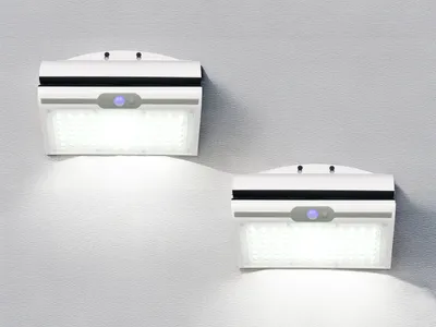 Produktbild von 2er SET Solarleuchte mit Bewegungsmelder und Dauerlicht Carport Beleuchtung 23cm