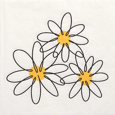 Produktbild von PAPSTAR Servietten 1/4-Falz, 33x33 cm, "Daisy", 3-lagig | Folie (30 Stück)