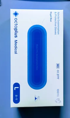 Zdjęcie produktu dla Rękawiczki Rękawice Nitrylowe Niebieskie OCTOPLUS 100 szt - Rozmiar L