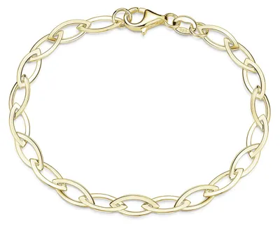 Produktbild von MATERIA Gold Armband 19cm Ankerkette mit breiten Gliedern aus 925 Silber vergoldet Frauen Geschenk SA-130-Gold