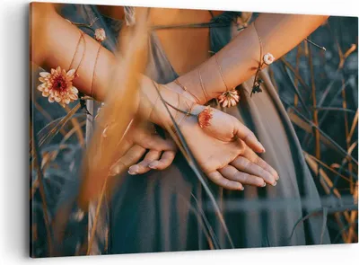 Produktbild von Bild auf Leinwand - Leinwandbild - Einteilig - Frau Hände Wiese - 100x70cm - Wand Bild - Wanddeko - Wandbilder - Leinwanddruck - Bilder - Wanddekoration - Leinwand bilder - Wandbild - AA100x70-5126