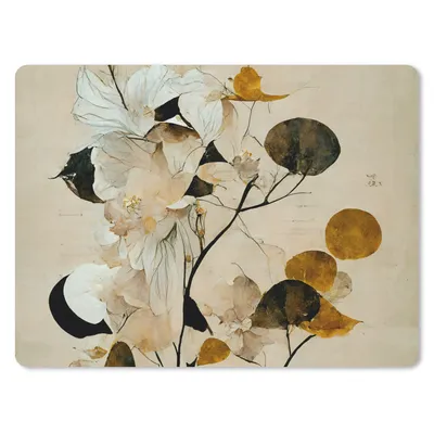 Produktbild von MuchoWow® Mauspad Mousepad Blumen - Blätter - Baum - Pastell 23x19 cm - Mousepads - Maus Mat - Pad - Mausunterlage - Schreibtischunterlage - Mauspad
