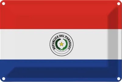 Produktbild von vianmo Blechschild 12x18 cm Paraguays Paraguay Flagge Fahne Wappen