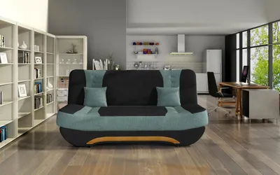 Produktbild von FAELINA Zweisitzer-Sofa – Schwarz/Türkis