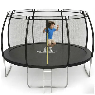Zdjęcie produktu dla Trampolina ogrodowa dla dzieci 12FT 374cm FUNFIT z siatką wewnętrzną i drabinką