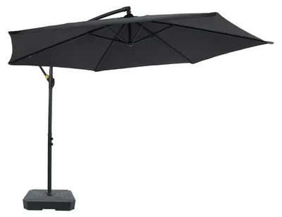 Produktbild von AXI Dion Ampelschirm Rund Ø 300 cm in Anthraziet/Grau - inkl. Schirmständer | Sonnenschirm für Garten / Terrasse mit Pulverbeschichtetes Gestell |