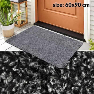 Produktbild von Fußmatte Türvorleger Bodenmatte Textil DOVER Tropfen Anthrazit Robust Wasserabweisend Breite 60 cm Länge 90 cm