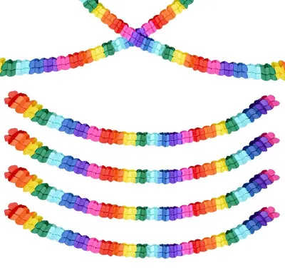 Produktbild von Papiergirlande 6 Stück Bunt Hängende Deko für Party Hochzeit Geburtstag Karneval Fasching