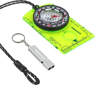Produktbild von Famanu Kompass für Wandern und Outdoor-Aktivitäten - mit Licht und Überlebenspfeife