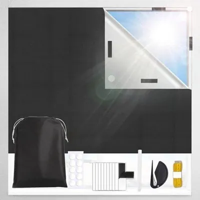 Productafbeelding van Raamverduistering 300 x 145 cm - Verduisterend Rolgordijn zonder Boren
