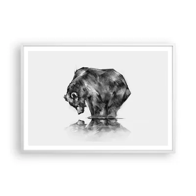 Produktbild von Gerahmtes Poster - Weißer Rahmen - Bär Tier - 100x70 cm - Wand Bild - Wanddeko - Wandbilder - Kunstposter - Wandposter - Bilderrahmen - Bilder - Kunstdruck - Wandbild - P2WAA100x70-3921