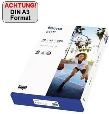 Produktbild von inapa tecno Kopierpapier Star 2100011528 A3 500 Bl./Pack.