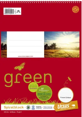 Produktbild von Ursus Basic 042448 10 Spiralblock - A4, 48 Blatt, 70 g/qm, liniert