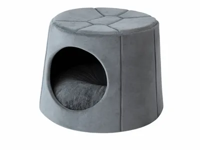 Produktbild von Hundehöhle Hundebett Katzenbett Hundehütte Haustierbett Hundehaus Hundeliegen Hundesofa Korb Sofa Hundekissen Schlafplatz, Grau, 1: ?60 x 45 cm