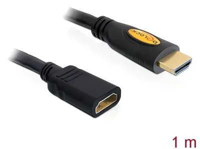 Produktbild von DeLOCK 1m HDMI, 1 m, HDMI Typ A (Standard), HDMI Typ A (Standard), 3D, Schwarz