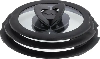 Produktbild von Tefal Ingenio Glasdeckel, Rund, Schwarz, Edelstahl, Glas, Silikon, 1 kg, 235 mm, 530 mm
