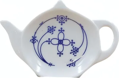 Produktbild von Teebeutelablage Indisch blau, Porzellan, ca. 11 × 8,5 × 1,8 cm