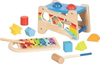 Zdjęcie produktu dla Ławka do młotka ksylofon sorter drewniana zabawka dla dzieci od 1 roku