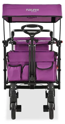 Produktbild von FUXLIFE by FUXTEC Bollerwagen FX-CT850 Komfort faltbar  Kinder Transportwagen mit Sonnendach  gepolsterter Innenraum mit Verlängerung Purpur