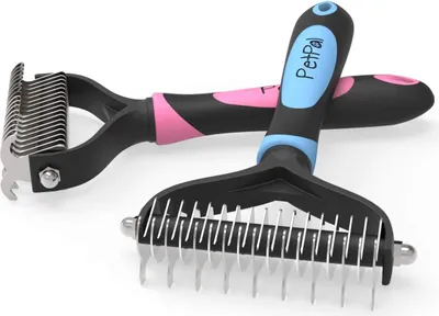 Produktbild von PetPäl Premium Hunde- und Katzenbürste für Hunde und Katzen - Unterwollbürste, Unterfellbürste für langes Haar - entfernt sanft tote Unterwolle und Verfilzungen - Fellpflege, Wechsel, Grooming …