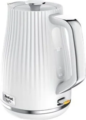 Immagine prodotto di TEFAL KO250130 bollitore elettrico da 2400 W e 1,7 L di capacità - bollitore bianco in plastica con base girevole a 360°.