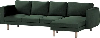 Produktbild von Dekoria Bezug für Norsborg 4-Sitzer Sofa mit Recamiere, dunkelgrün, Norsborg Bezug für 4-Sitzer Sofa mit Recamiere
