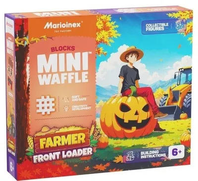 Productafbeelding van Farma Freddy's mini bagger – Opvouwbare bouwwerkset, 50 onderdelen