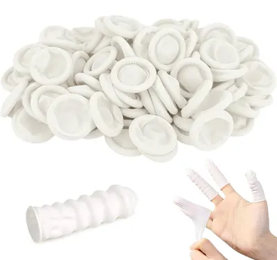 Latex-Fingerlinge 100 Stück, antistatisch, weiß, für verletzte Finger