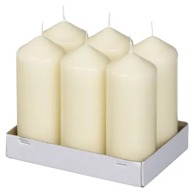 Immagine prodotto di Candele neutre Bolsius, formato "stumpen", confezione da 6, colore avorio