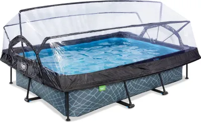Produktbild von EXIT Stone Pool 300x200x65cm mit Filterpumpe und Abdeckung - grau