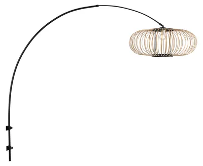 Zdjęcie produktu dla Kinkiet - naturalny czarny - Sparkled Light - bambus metal - lampa łukowa - E27 - 4408ZW - Steinhauer