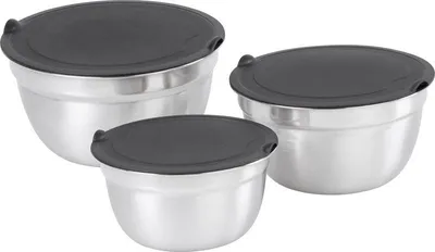 Image de Bol MagicHome, acier inoxydable, avec couvercle, 14-16-18 cm, set de 3 pieces