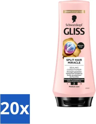 Obrázek produktu pro Gliss - Hair Repair - Zázračný kondicionér proti roztřepeným konečkům - 200 ml - hodnotné balení - 20 kusů
