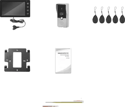 Obrázek produktu pro Drátový videovrátný, 7palcový displej, přístup pomocí RF karty, interní napájení