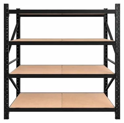 Produktbild von Lagerregal 200x60x200cm 300kg Schwerlastregal Regal Kellerregal 4 Böden Schwarz