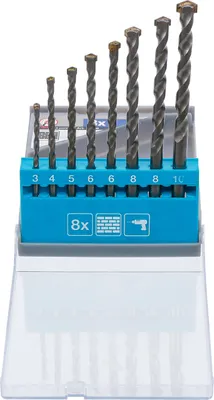Steinbohrer-Set 8-teilig, 3–10 mm, Hartmetallspitze