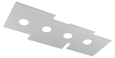 Imagen del producto de Lámpara de techo rectangular Toplight de 4 luces, modelo Platte, con casquillo GX53, estructura gris y diseño moderno, dimensiones 86x37x3 cm