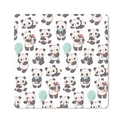 Produktbild von MuchoWow® Mauspad Mousepad Geschenk - Panda - Muster 20x20 cm - Mousepads - Maus Mat - Pad - Mausunterlage - Desk Mat - Bureauartikeln