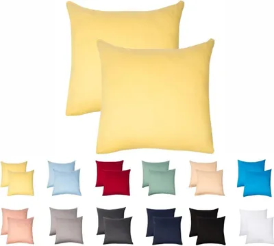 Produktbild von Jersey Kissenbezug 2er Set 80x80 cm 100% Baumwolle Gelb