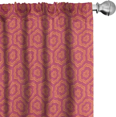 Produktbild von ABAKUHAUS Blume Vorhänge, Gardinen, Fractal-Anordnung für Blumen-Frühlings-Blüten-Muster mit buntem Blumenblatt-Design, 2 Stück 75 x 225 cm, Mehrfarbig