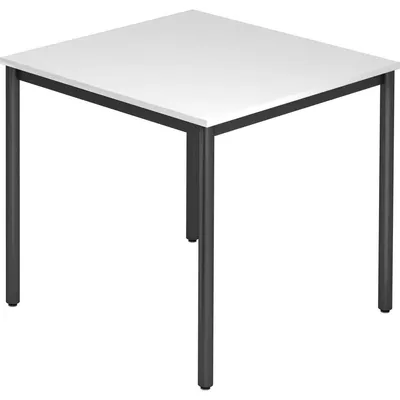Produktbild von Besprechungstisch Rundfuß 80x80 Weiß/Schwarz