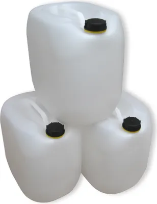 Produktbild von 3 Stück 30 Liter L Kanister Camping & Outdoor Wasserkanister Farbe natur lebensmittelecht dicht (3x30 knn)